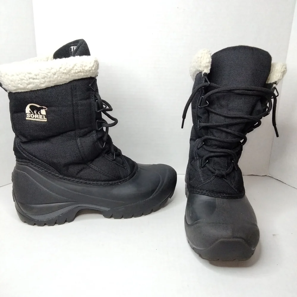 Sorel Cumberland Women’s Size 6.5 Black Insulated Winter Boots NL1436-010 EUC